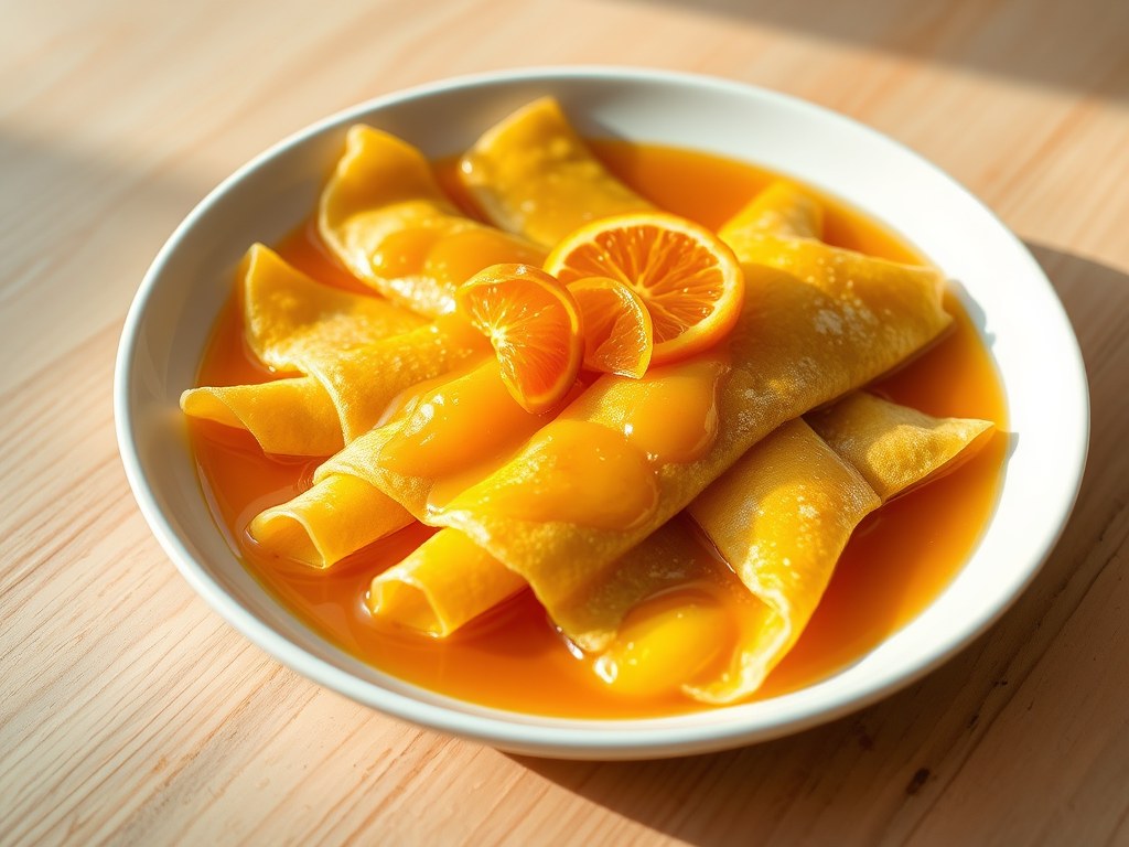 crepe suzette ook voor suikerarm dieet, AI-gegenereerde illustratie