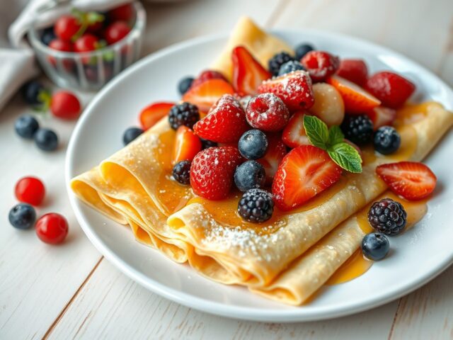 Crespelle dolei eon frutta fresca