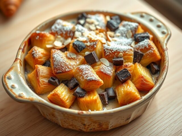 croissantbrood- en boterpudding