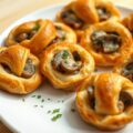 Croissantrondjes met champignons