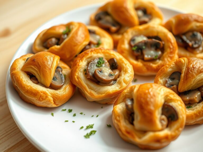 Croissantrondjes met champignons