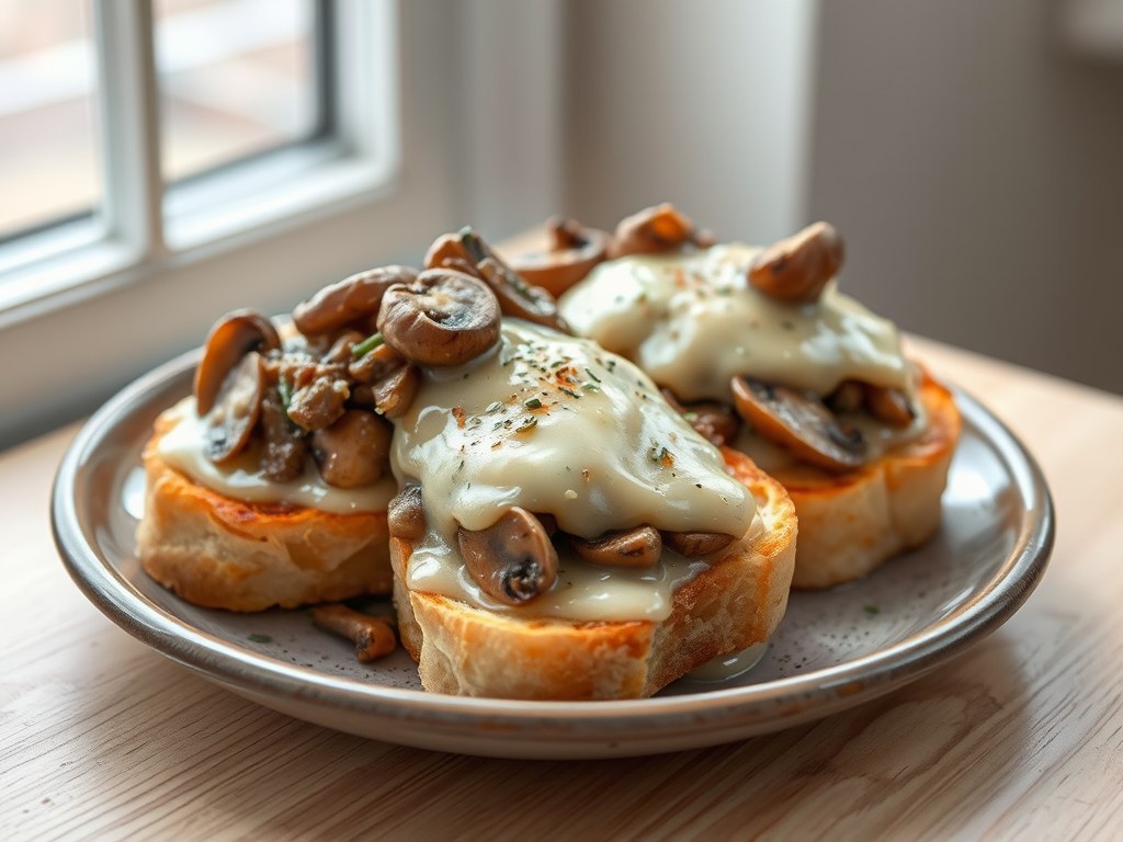 Croque champignon, AI-gegenereerde illustratie
