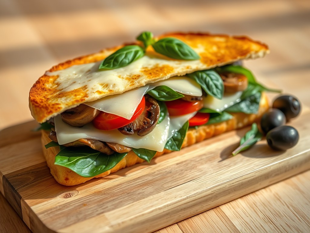 Croque met zongedroogde tomaatjes, AI-gegenereerde illustratie