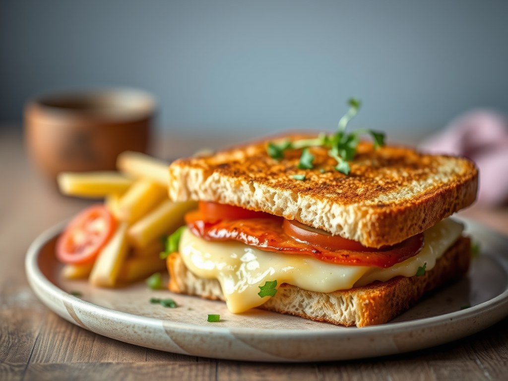 Croque-monsieur van Breydelspek en ganzenlever, AI-gegenereerde illustratie