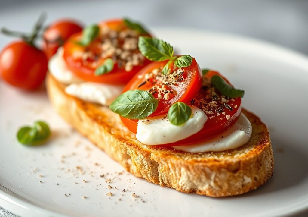 Crostini alla Napoletana (crostini met ansjovis), AI-gegenereerde illustratie