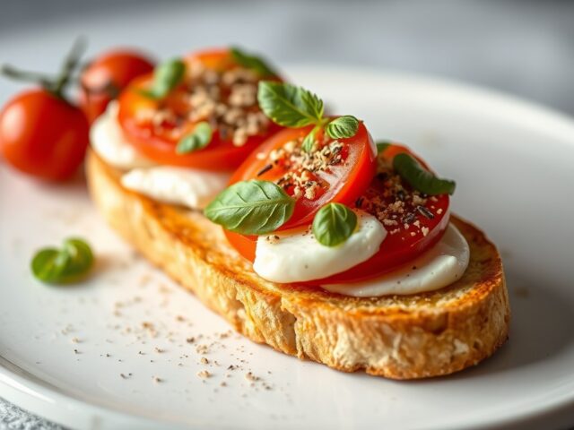 Crostini alla Napoletana (crostini met ansjovis) — AI-gegenereerde illustratie