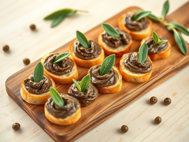 Crostini met kippenleverpaté (zie opm)
