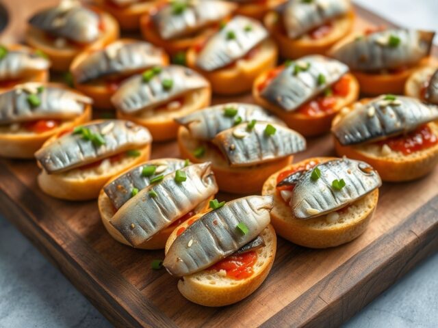Crostini met sardines (16 stuks)