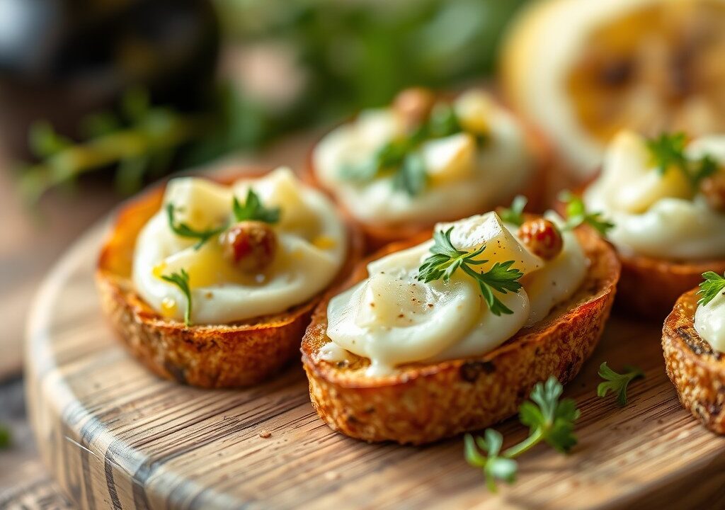 Crostini van oud stokbrood — AI-gegenereerde illustratie