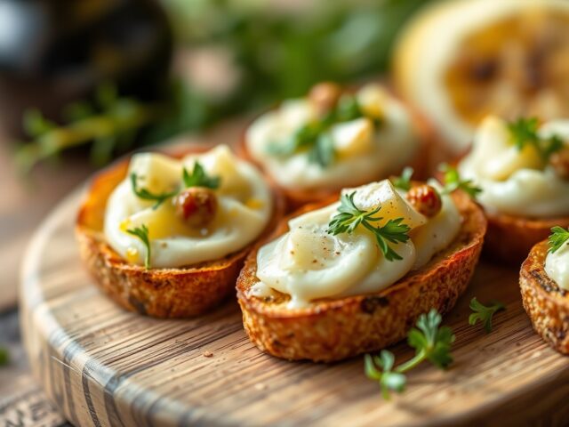 Crostini van oud stokbrood — AI-gegenereerde illustratie