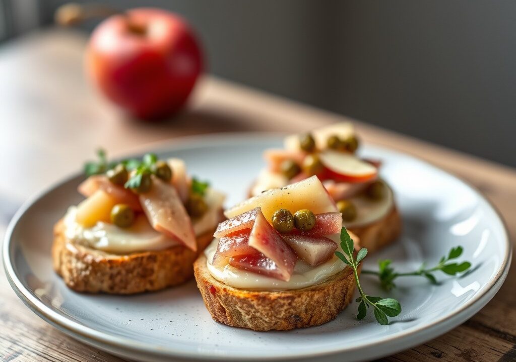 Crostini Vitello tonnato, AI-gegenereerde illustratie