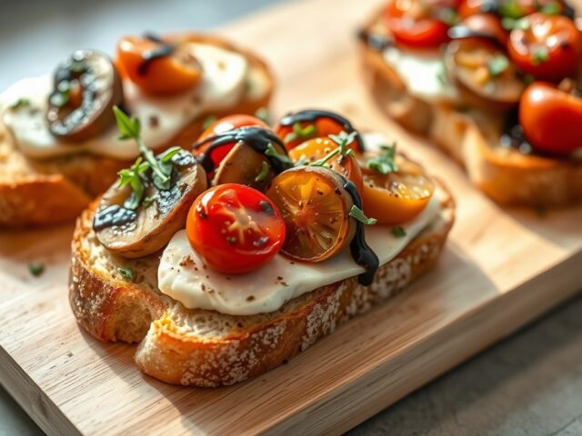 Crostone met reuzenchampignon en Hollandse geitenkaas