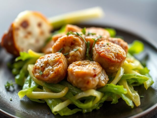 Croustade van kreeft met groene kool