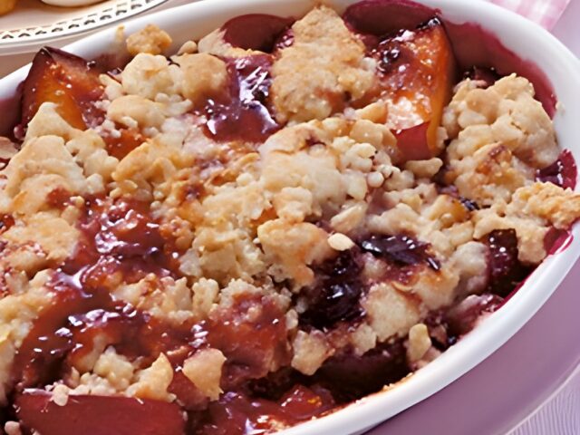 Crumble met pruimen