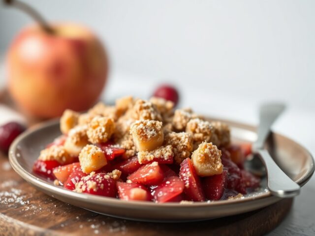 Crumble met rood fruit