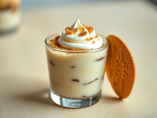 Cup pudding met speculaaskoekjes