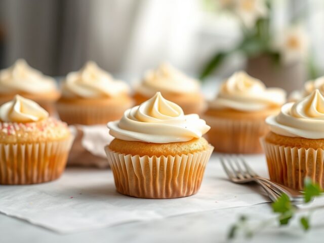 Cupcakes (Basis-Cake) — AI-gegenereerde illustratie