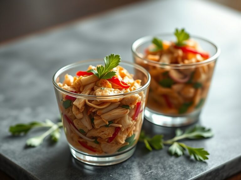 Cups met Thaise kipsalade