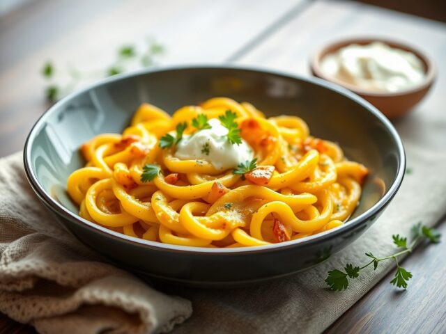 Curry-ei pasteitje — AI-gegenereerde illustratie