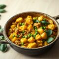 Curry gehakt schotel