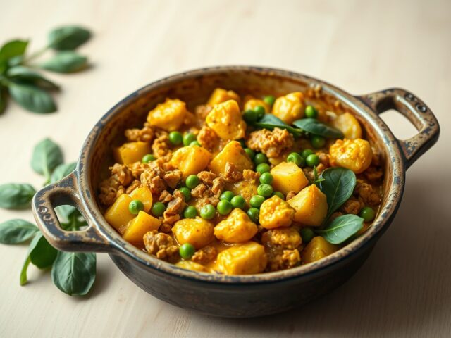 Curry gehakt schotel