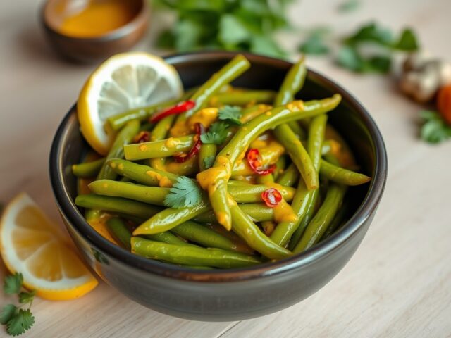 Curry met groene boontjes en gember