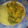Curry met kipfilet, sperziebonen en paprika