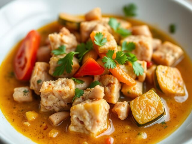 Curry met tonijn en courgette