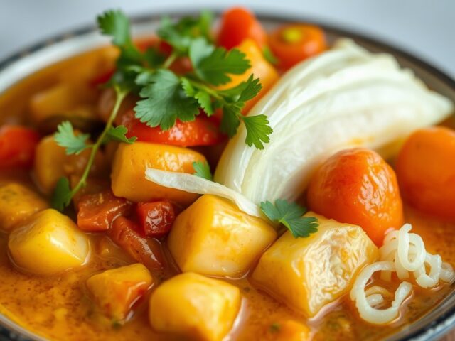 Curry van chinese kool — AI-gegenereerde illustratie