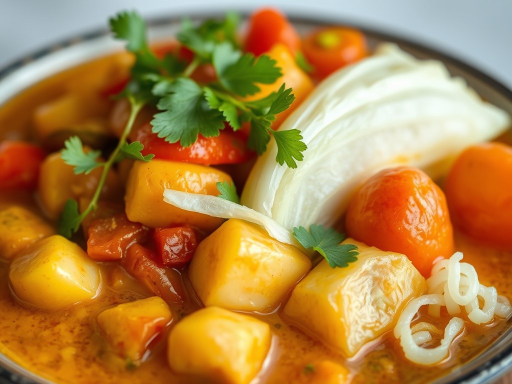 Curry van chinese kool, AI-gegenereerde illustratie