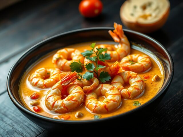 Curry van garnalen op Indische wijze