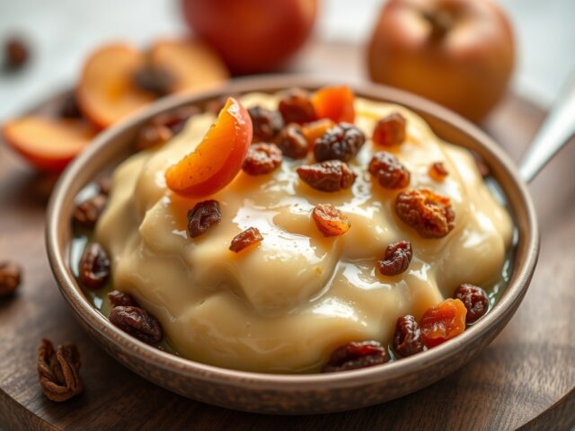 Custard rozijnen met appel