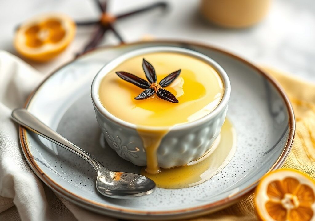 Custard Vla – Banketbakkersroom – Crême Anglaise, AI-gegenereerde illustratie