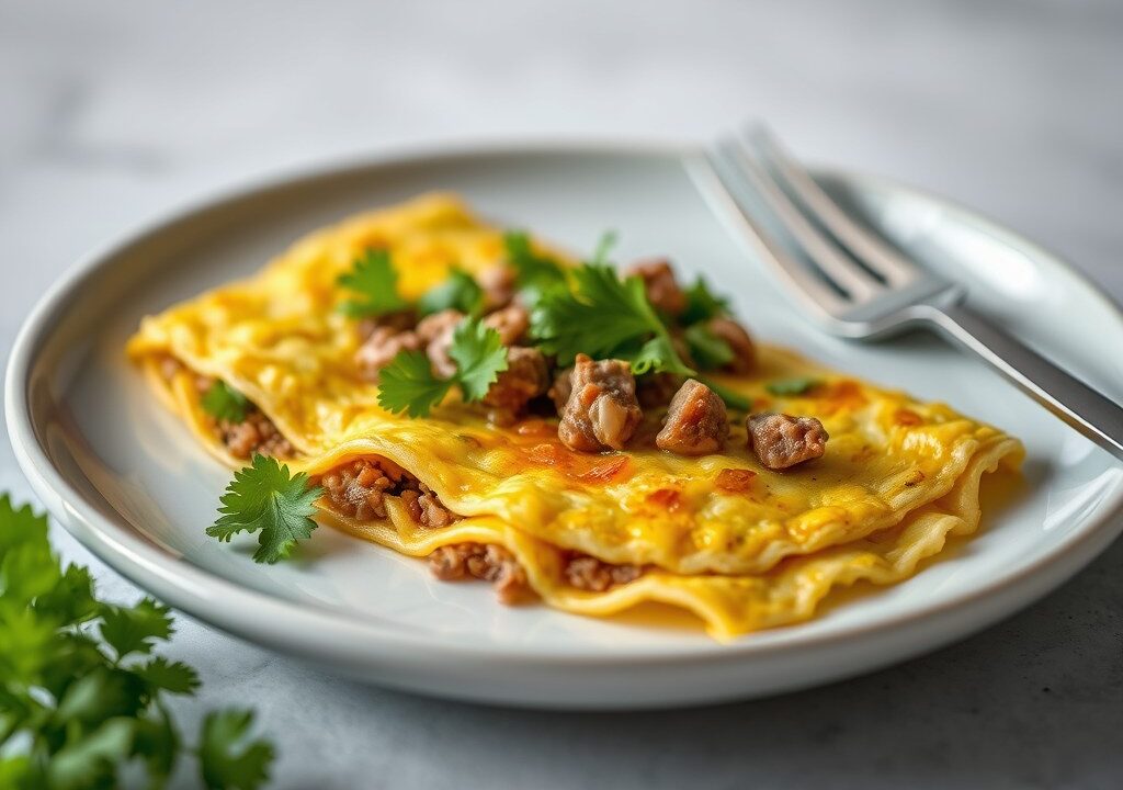Dadar Kebertu (Boeren-omelet), AI-gegenereerde illustratie