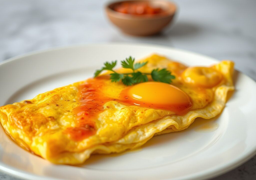 Dadar of Indonesische omelet, AI-gegenereerde illustratie