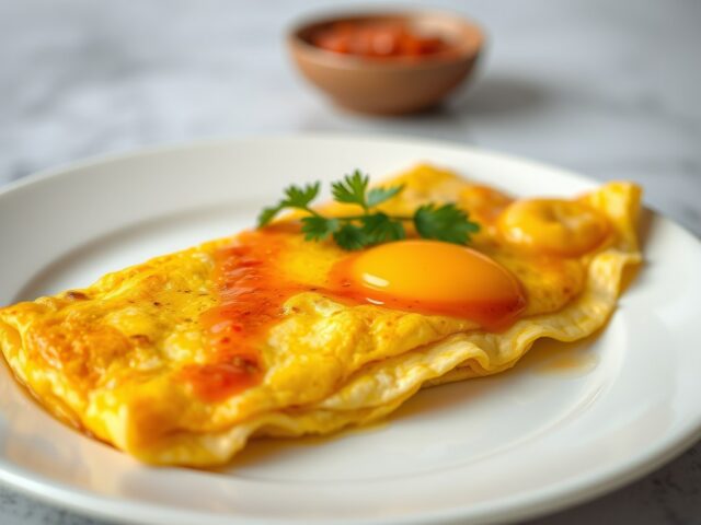 Dadar of Indonesische omelet — AI-gegenereerde illustratie