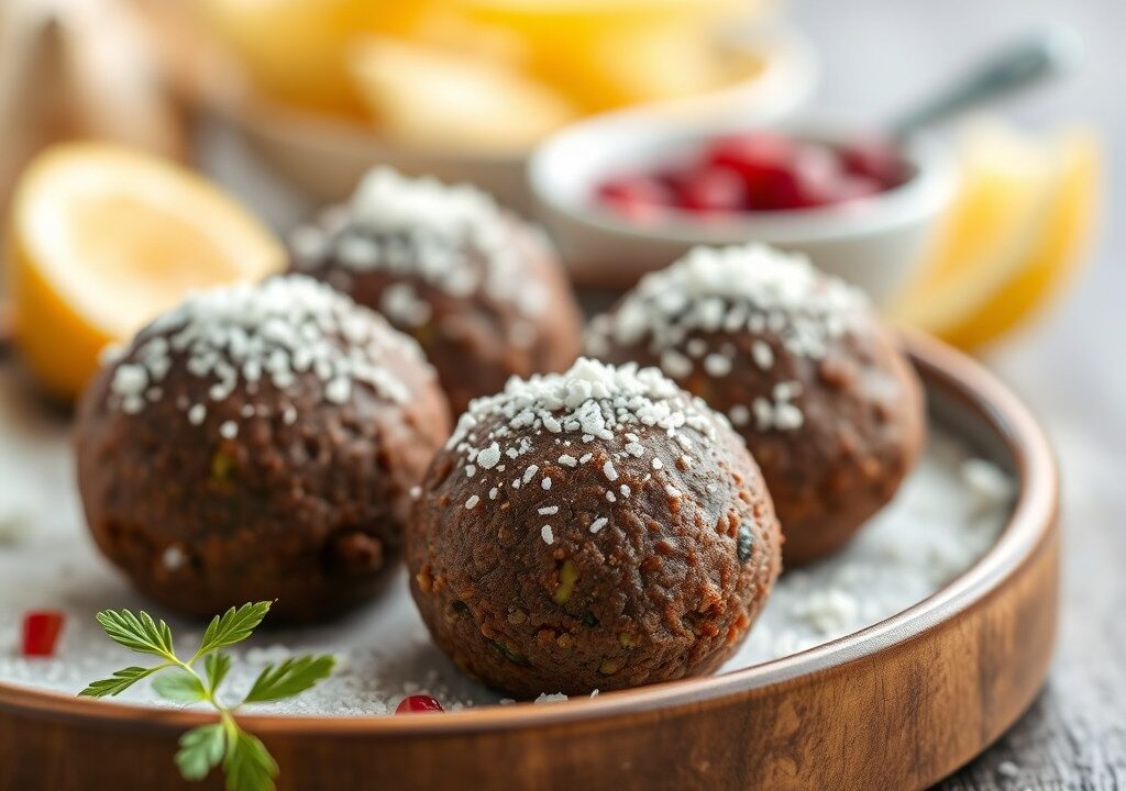 Dadelkokos-’truffels’, AI-gegenereerde illustratie