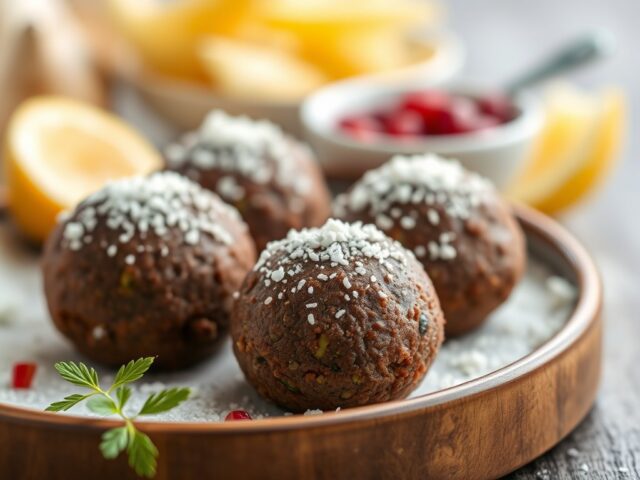 Dadelkokos-’truffels’ — AI-gegenereerde illustratie