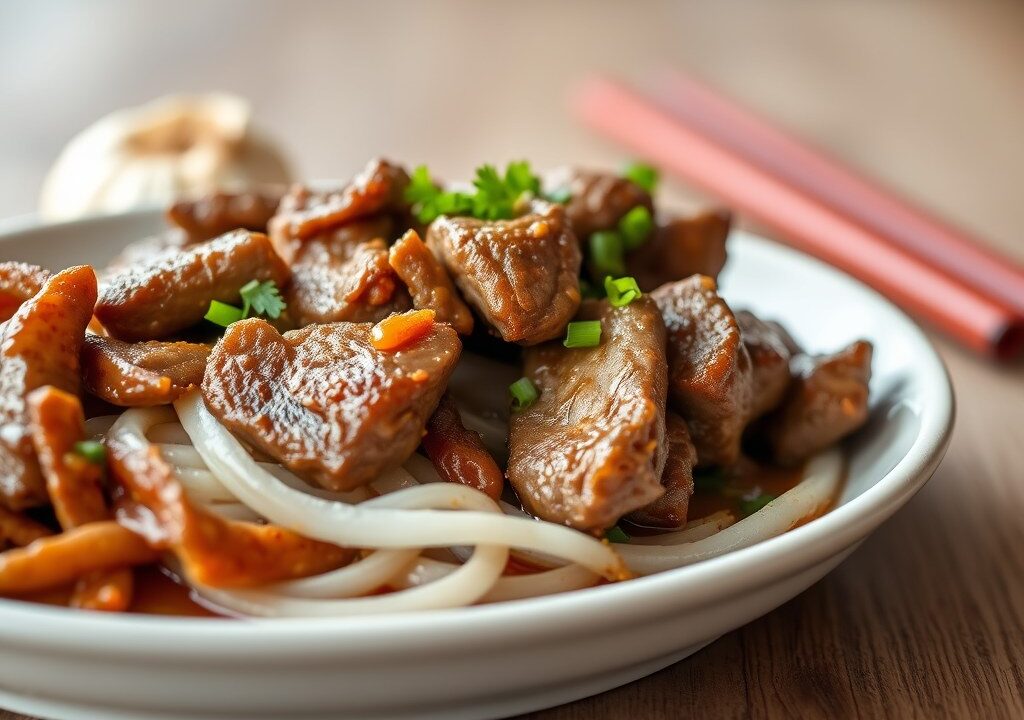 Daging koening (rundvleesgerecht), AI-gegenereerde illustratie
