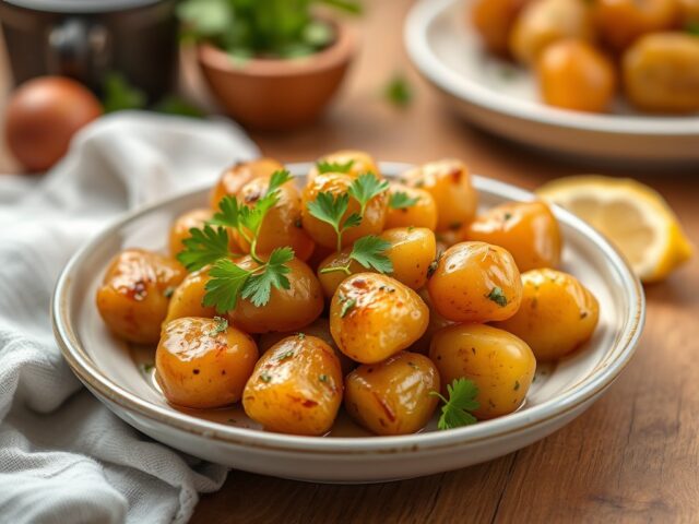 Deense karamel aardappelen (brunede kartofler)