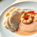 Delicatesse van kip met garnalenbisque
