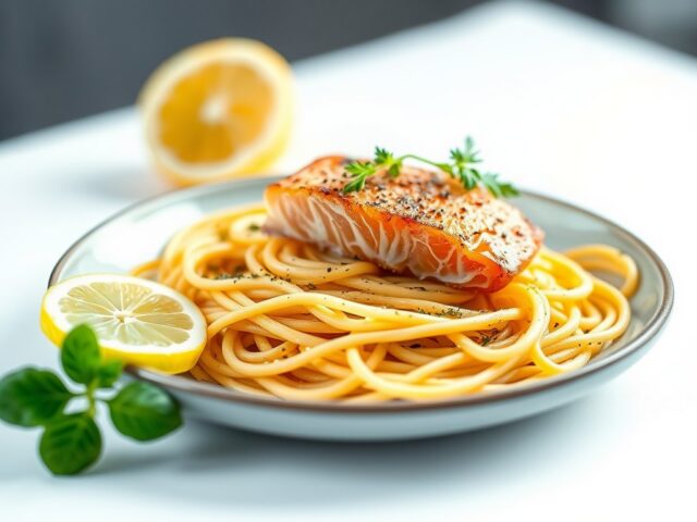 Delice met zalm en kaviaar — AI-gegenereerde illustratie