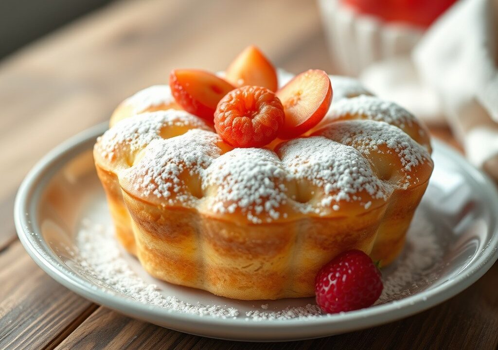 Dennenappel-cake, AI-gegenereerde illustratie