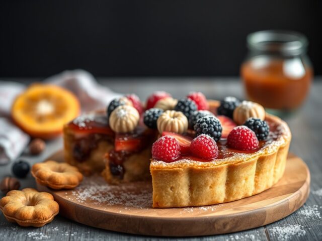 Diepvriesfruittaart zonder oven — AI-gegenereerde illustratie