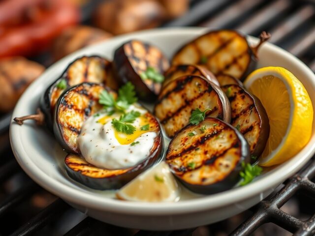 Dip van aubergine — AI-gegenereerde illustratie