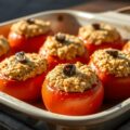 Domates dolmasi = Gevulde kaas tomaten.