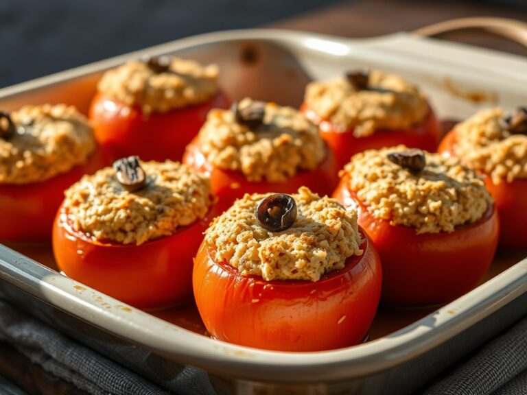 Domates dolmasi = Gevulde kaas tomaten.