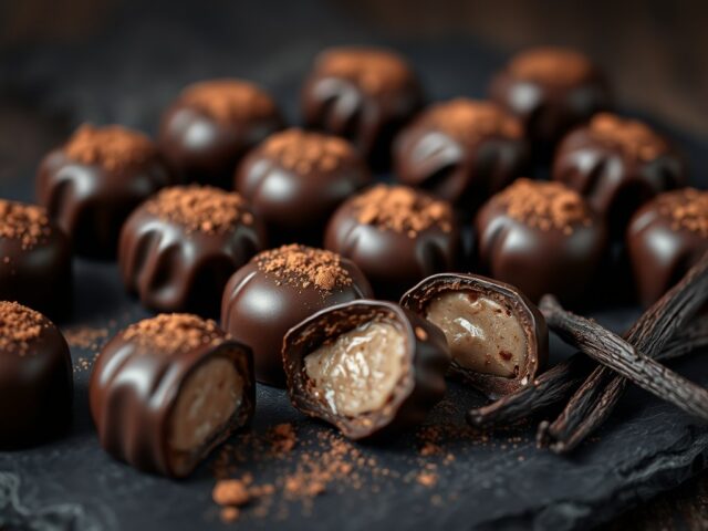 Donkere chocoladepralines