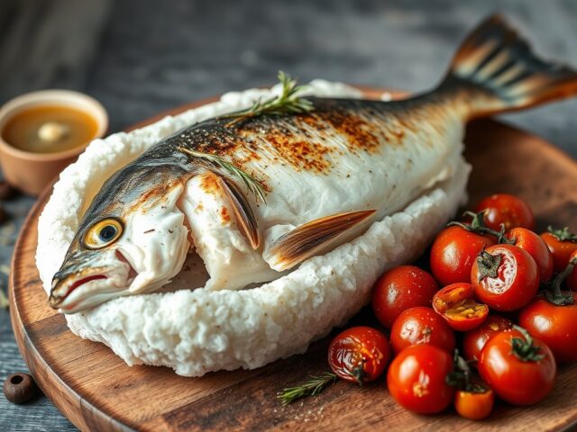 Dorade in zoutkorst met tomatenconfit