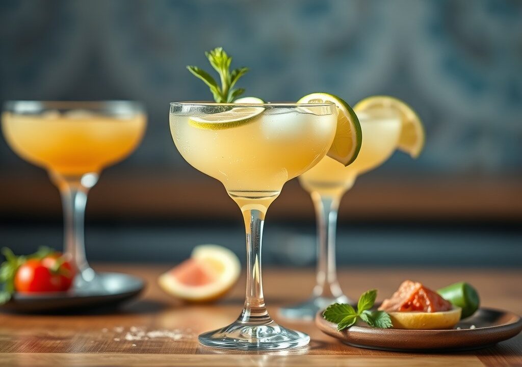 Drankjes – Cocktails – Appetizers, AI-gegenereerde illustratie